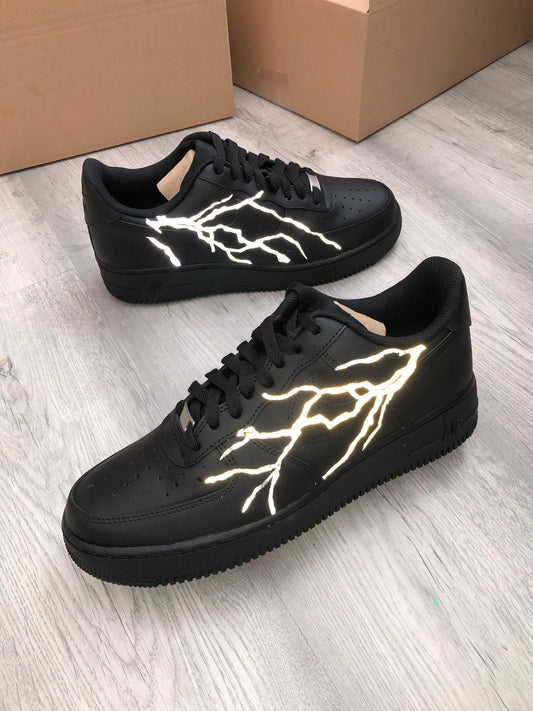 Hand-painted custom sneakers with abstract design by VK Customs