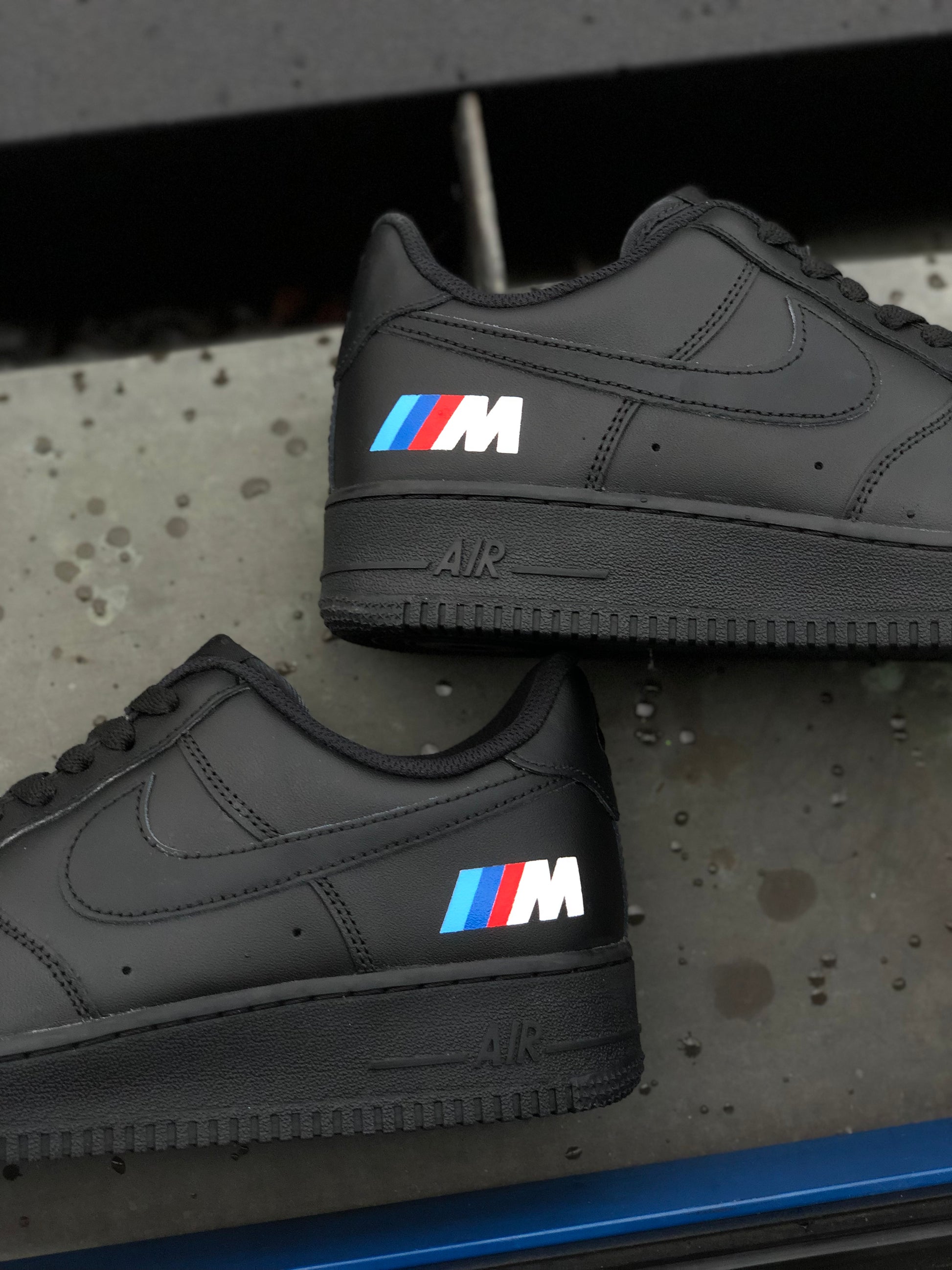 Hand-painted custom sneakers with car design by VK Customs