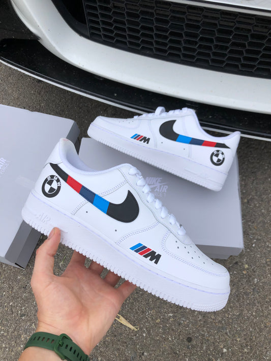 Hand-painted custom sneakers with car design by VK Customs