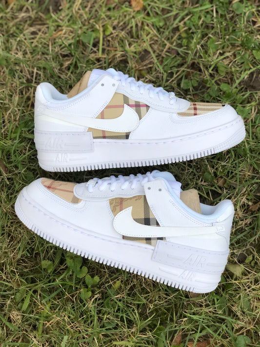 Hand-painted custom sneakers with abstract design by VK Customs