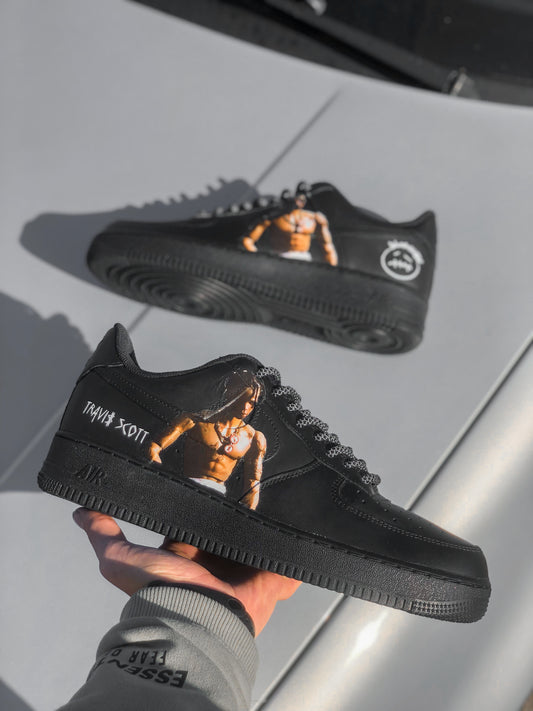 Hand-painted custom sneakers with pop singer design by VK Customs
