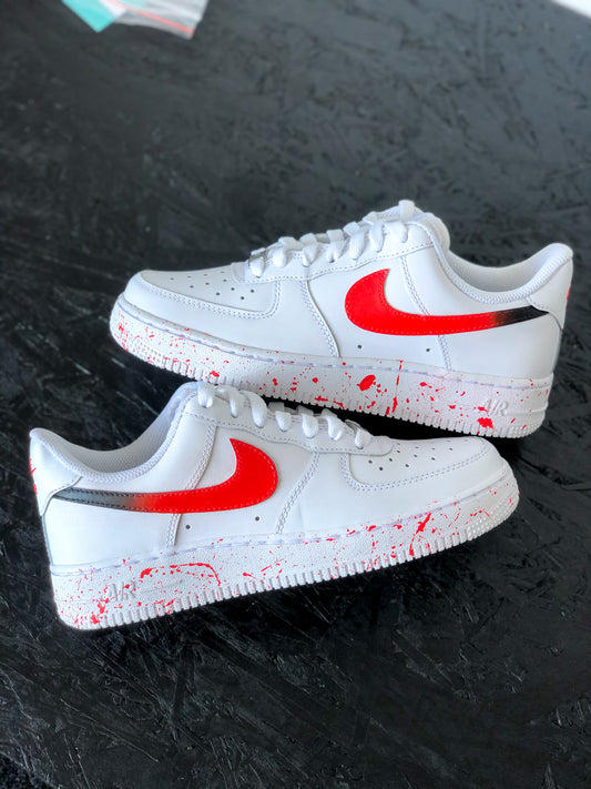 Hand-painted custom sneakers with abstract design by VK Customs