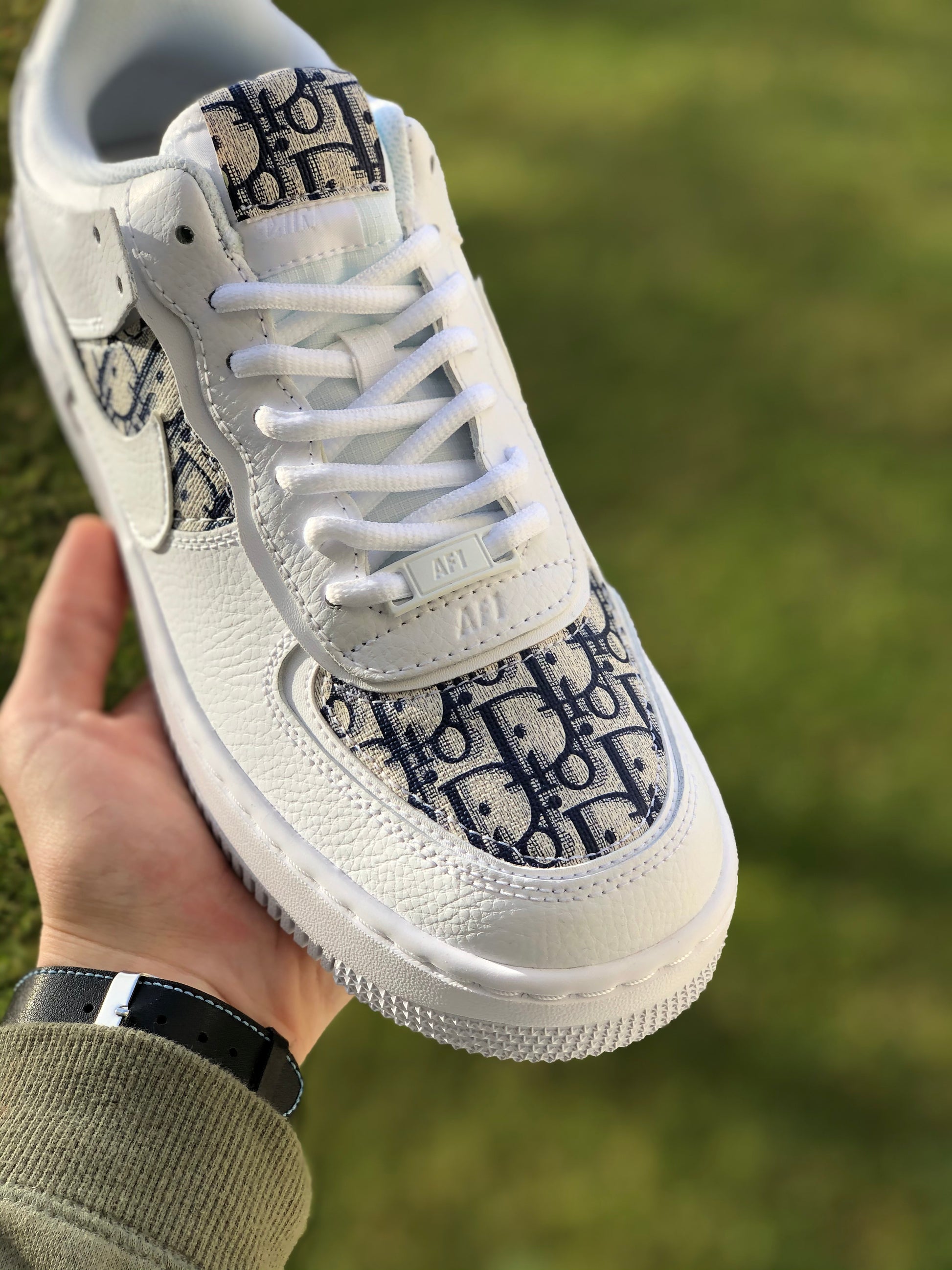 Hand-painted custom sneakers with luxury design by VK Customs