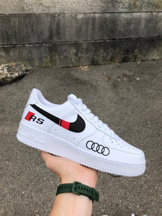 Hand-painted custom sneakers with car design by VK Customs