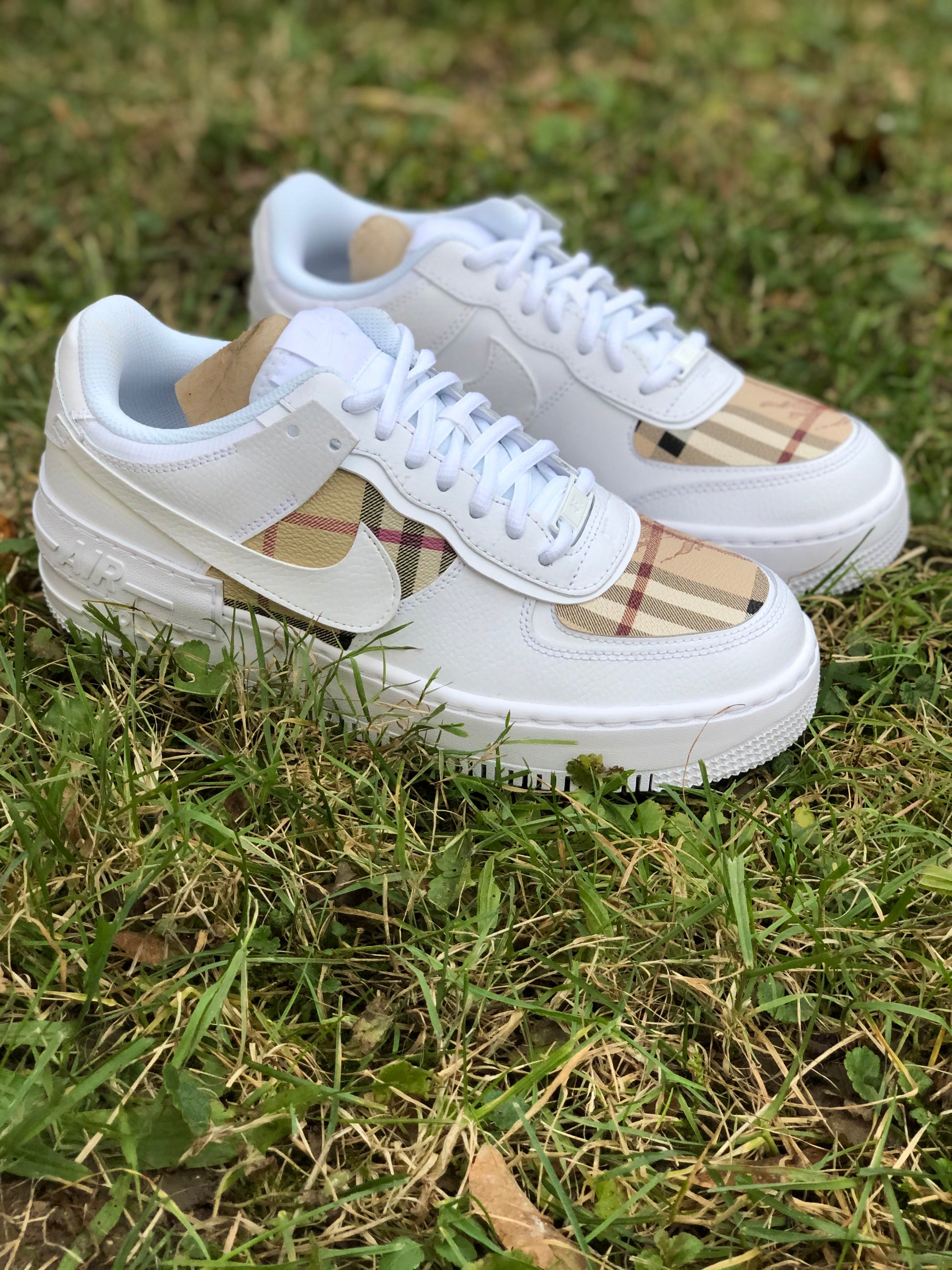 Hand-painted custom sneakers with abstract design by VK Customs