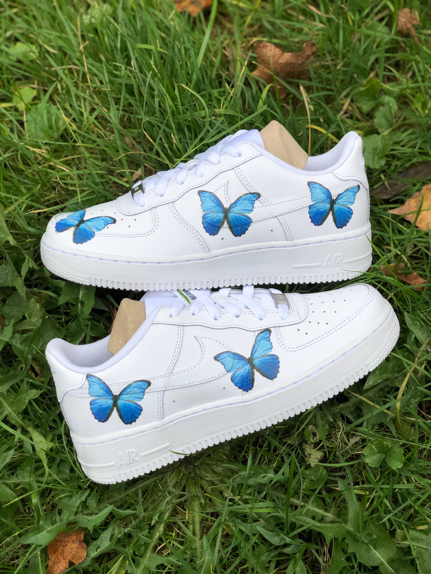 Hand-painted custom sneakers with abstract design by VK Customs