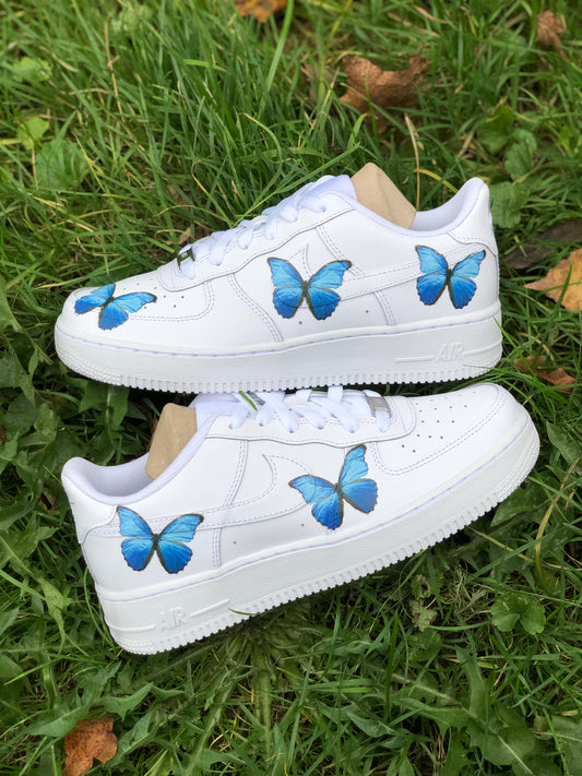 Hand-painted custom sneakers with abstract design by VK Customs