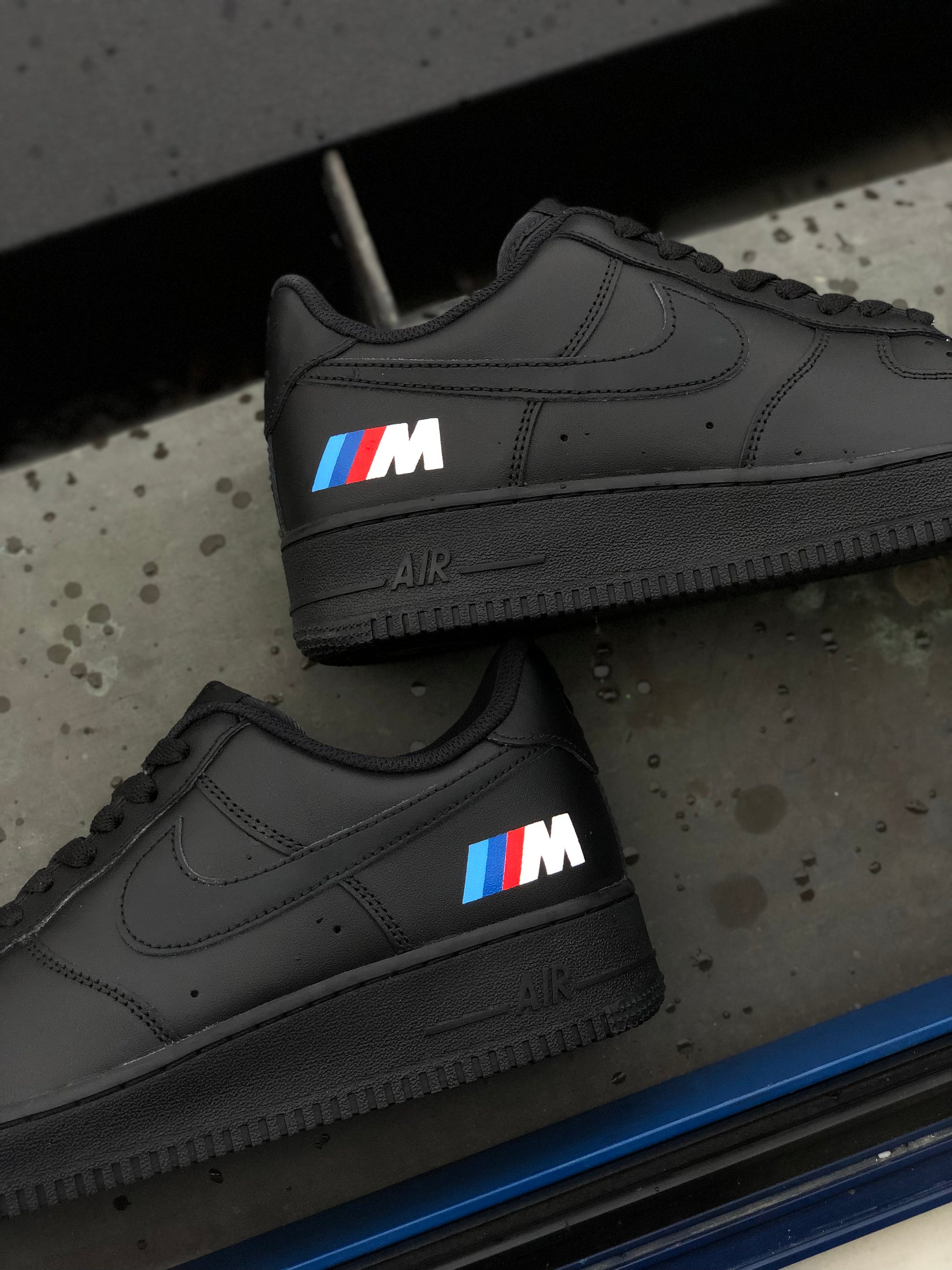 Hand-painted custom sneakers with car design by VK Customs