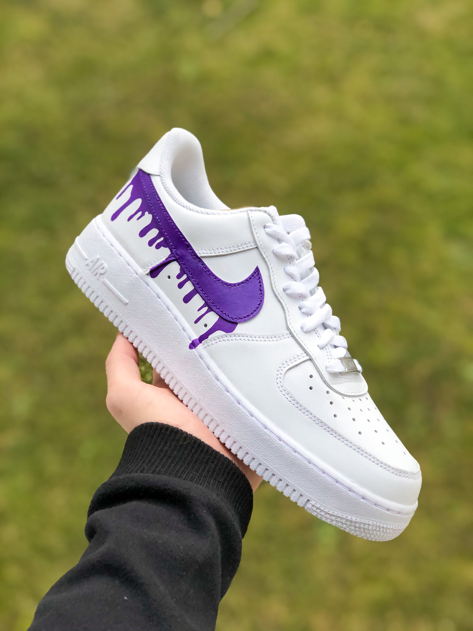 Hand-painted custom sneakers with abstract design by VK Customs