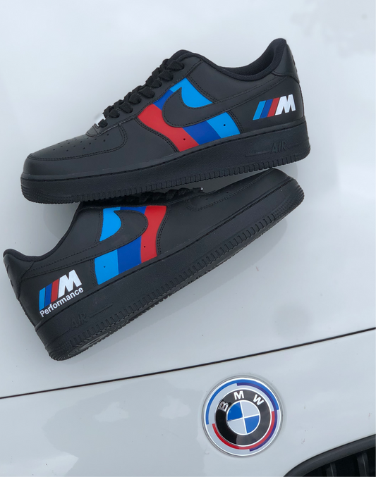 Hand-painted custom sneakers with car design by VK Customs